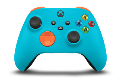 Xbox Wireless Controller - Body: Dragonfly Blue, D-Pads: Zest Orange, Thumbsticks: Carbon Black