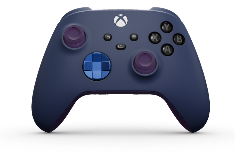 Xbox Wireless Controller - Framsida: Midnattsblå, Styrknappar: Fotonblå (metallic), Styrspakar: Rymdlila