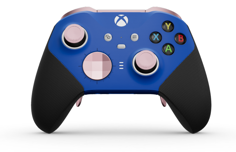 Xbox Elite Wireless Controller Series 2 - Core - Body: Shock Blue + Rubberised Grips, D-pad: Facet, Soft Pink (Metal), Back: Shock Blue + Rubberised Grips