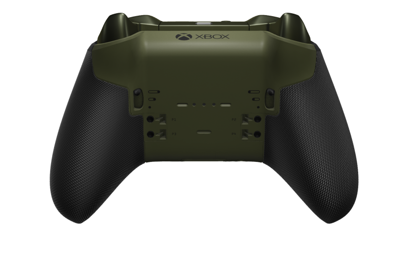 Xbox Elite Wireless Controller Series 2 - Core - Body: Garnet Red + Rubberized Grips, D-pad: Cross, Bright Silver (Metal), Back: Nocturnal Green + Rubberized Grips