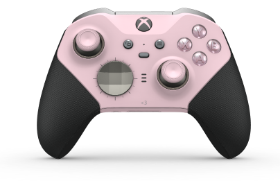 Xbox Elite Wireless Controller Series 2 - Core - Text: Soft Pink + Rubberized Grips, D-Pad: Facetten, Bright Silver (Metalll), Zurück: Soft Pink + Rubberized Grips