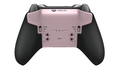 Xbox Elite Wireless Controller Series 2 - Core - Text: Soft Pink + Rubberized Grips, D-Pad: Facetten, Bright Silver (Metalll), Zurück: Soft Pink + Rubberized Grips