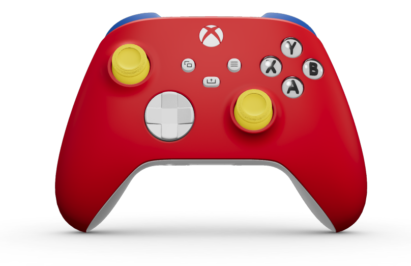 Xbox Wireless Controller - Korpus: Pulsująca czerwień, Pady kierunkowe: Biel robota, Drążki: Piorunujący żółty