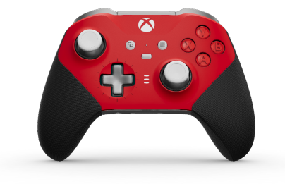 Xbox Elite Wireless Controller Series 2 - Core - Σώμα: Έντονο κόκκινο + Λαβές από καουτσούκ, Πληκτρολόγιο κατεύθυνσης: Σταυρός, γκρι ανοιχτό (Μέταλ), Πίσω: Λευκό Robot White + Λαβές από καουτσούκ