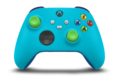 Xbox Wireless Controller - 몸체: 드래곤플라이 블루, 방향 패드: 카본 블랙, 엄지스틱: 벨로시티 그린