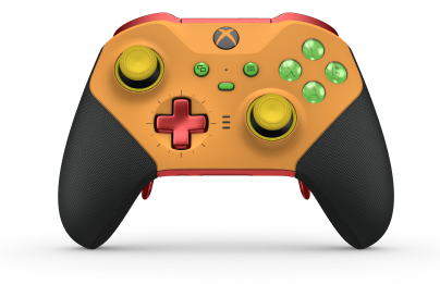 Xbox Elite Wireless Controller Series 2 - Core - Framsida: Ljusorange + gummerat grepp, Styrknapp: Kors, Pulse Red (Metall), Baksida: Pulse Red + gummerat grepp