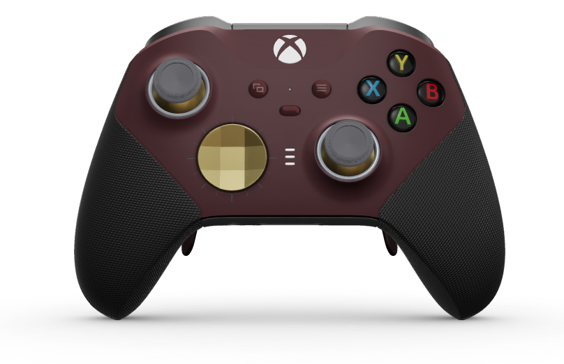 Xbox Elite Wireless Controller Series 2 - Core - Body: Garnet Red + Rubberised Grips, D-pad: Faceted, Hero Gold (Metal), Back: Storm Gray + Rubberised Grips