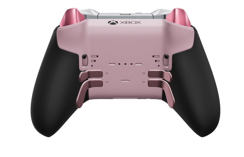 Xbox Elite Wireless Controller Series 2 - Core - Body: Robot White + Rubberised Grips, D-pad: Facet, Bright Silver (Metal), Back: Soft Pink + Rubberised Grips