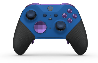 Xbox Elite Wireless Controller Series 2 - Core - Corpo: Azul Choque + Pegas em Borracha, Botão Direcional: Faceta, Roxo Astral (Metal), Traseira: Azul Choque + Pegas em Borracha