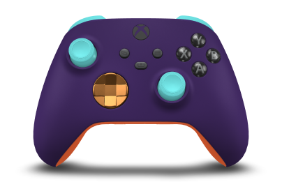Xbox Wireless Controller - Corps: Astral Purple, BMD: Soft Orange (métallique), Joysticks: Glacier Blue