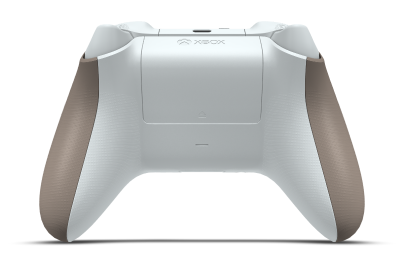Controller with Desert Tan body, Carbon Black D-pad, and Carbon Black thumbsticks - back view