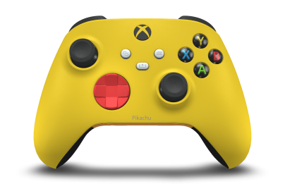 Xbox Wireless Controller - Text: Lighting Yellow, Steuerkreuze: Pulse Red, Analogsticks: Carbon Black
