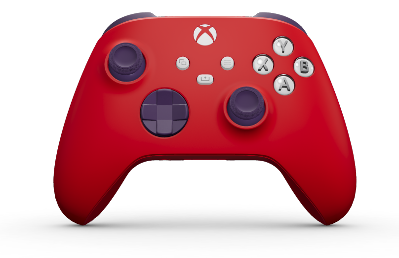 Xbox Wireless Controller - Body: Pulse Red, D-Pads: Astral Purple, Thumbsticks: Astral Purple