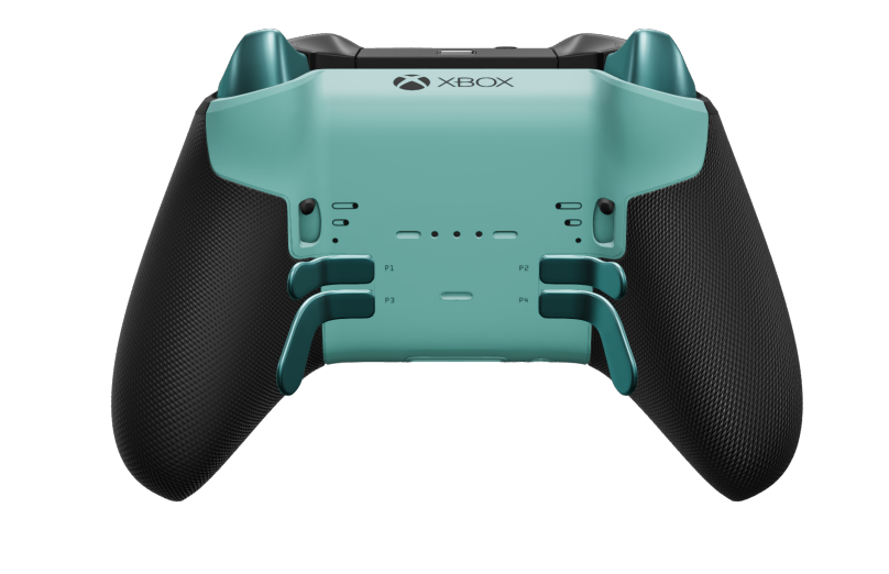 Xbox Elite Wireless Controller Series 2 - Core - Corps: Glacier Blue + poignées caoutchoutées, BMD: À facettes, Storm Gray (métal), Arrière: Glacier Blue + poignées caoutchoutées