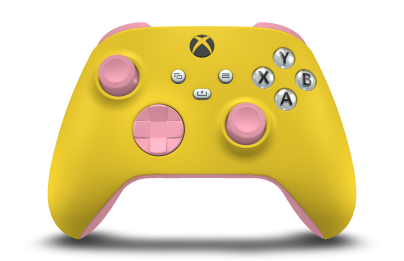 Xbox Wireless Controller - Hoofdtekst: Lighting Yellow, D-Pads: Retro-roze, Duimsticks: Retro-roze