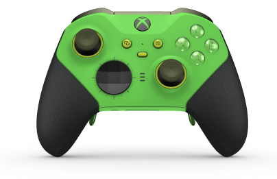 Xbox Elite Wireless Controller Series 2 - Core - Corps: Velocity Green + poignées caoutchoutées, BMD: Facette, Carbon Black (métal), Arrière: Velocity Green + poignées caoutchoutées