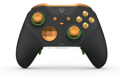 Xbox Elite Wireless Controller Series 2 - Core - Body: Carbon Black + Rubberized Grips, D-pad: Facet, Soft Orange (Metal), Back: Robot White + Rubberized Grips