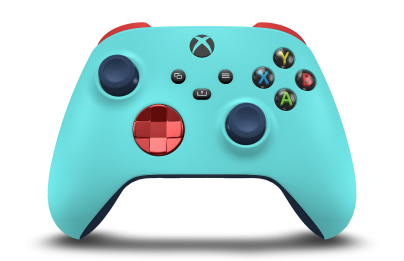 Xbox 무선 컨트롤러 - Body: Glacier Blue, D-Pads: Oxide Red (Metallic), Thumbsticks: Midnight Blue