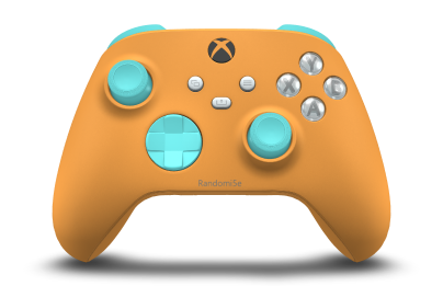 Xbox Wireless Controller - Body: Soft Orange, D-Pads: Glacier Blue, Thumbsticks: Glacier Blue