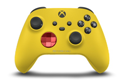 Xbox Wireless Controller - Body: Lighting Yellow, D-Pads: Oxide Red (Metallic), Thumbsticks: Carbon Black