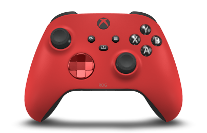 Xbox 無線控制器 - Text: Pulse Red, Steuerkreuze: Oxide Red (Metallic), Analogsticks: Carbon Black
