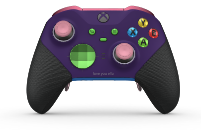 Xbox Elite draadloze controller Series 2 - Core - Corps: Astral Purple + poignées caoutchoutées, BMD: Facette, Velocity Green (métal), Arrière: Shock Blue + poignées caoutchoutées