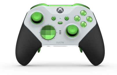 Xbox Elite Wireless Controller Series 2 - Core - 本体: Robot White + Rubberized Grips, D パッド: ファセット、ベロシティ グリーン (メタル), 背面: Robot White + Rubberized Grips