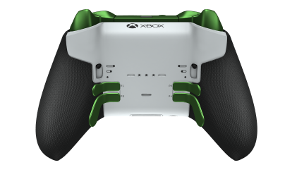 Xbox Elite Wireless Controller Series 2 - Core - 本体: Robot White + Rubberized Grips, D パッド: ファセット、ベロシティ グリーン (メタル), 背面: Robot White + Rubberized Grips
