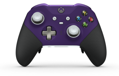 Bezprzewodowy kontroler Xbox Elite Series 2 — Core - Body: Astral Purple + Rubberised Grips, D-pad: Cross, Bright Silver (Metal), Back: Robot White + Rubberised Grips
