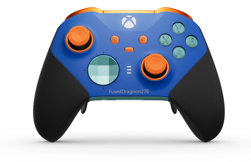 Xbox Elite Wireless Controller Series 2 - Core - Vorderseite: Shock Blue + gummierte Griffe, D-Pad: Facettiert, Glacier Blue (Metall), Rückseite: Glacier Blue + gummierte Griffe