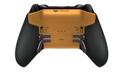 Manette sans fil Xbox Elite Series 2 - Core - Korpus: Soft Orange + Rubberized Grips, Pad kierunkowy: Wersja typu krzyż, burzowa szarość (wariant metaliczny), Tył: Soft Orange + Rubberized Grips