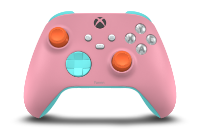 Xbox Wireless Controller - 몸체: 레트로 핑크, 방향 패드: 글레이셔 블루, 엄지스틱: 제스트 오렌지