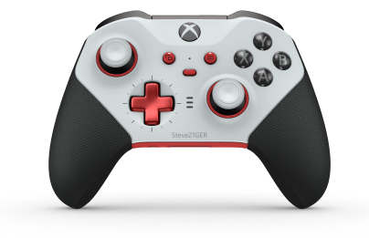 Xbox Elite Wireless Controller Series 2 – Core - Body: Robot White + Rubberized Grips, D-pad: Cross, Pulse Red (Metal), Back: Pulse Red + Rubberized Grips