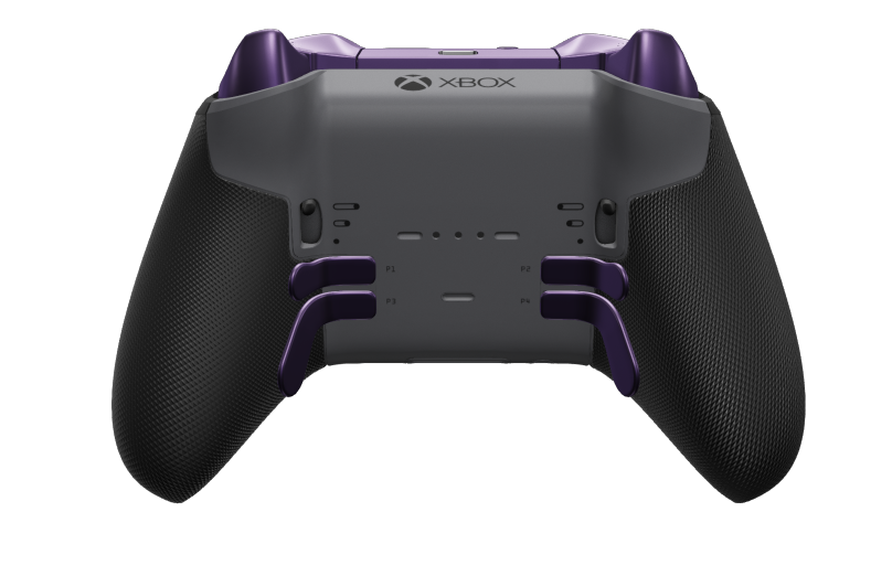 Xbox Elite Wireless Controller Series 2 - Core - Body: Storm Gray + Rubberized Grips, D-pad: Cross, Astral Purple (Metal), Back: Storm Gray + Rubberized Grips