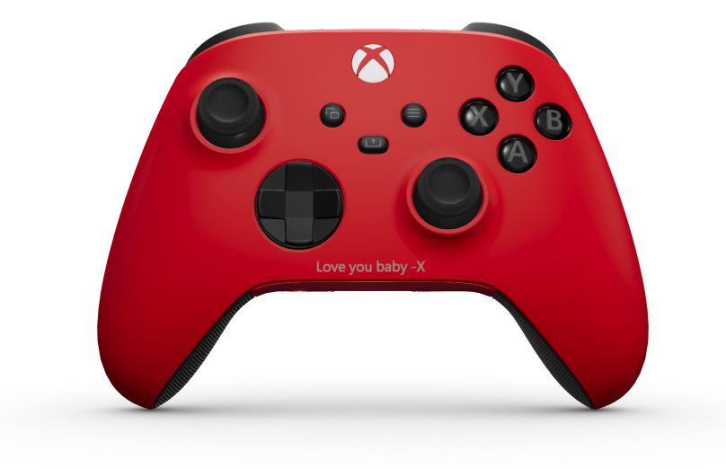 Xbox Wireless Controller - Corps: Pulse Red, BMD: Carbon Black (métallique), Joysticks: Carbon Black