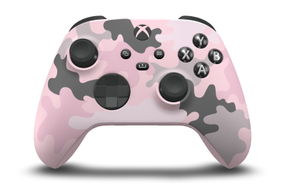 Controller with Sandglow Camo body, Carbon Black D-pad, and Carbon Black thumbsticks - front view