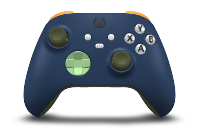 Xbox Wireless Controller - Hoofdtekst: Middernachtblauw, D-Pads: Zachtgroen, Duimsticks: Nachtelijk groen
