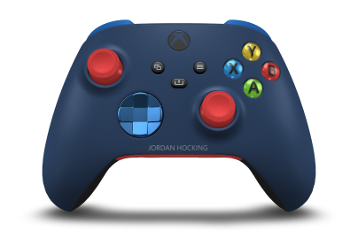 Xbox Wireless Controller - Cuerpo: Azul nocturno, Crucetas: Azul fotón (metálico), Palancas de mando: Rojo radiante