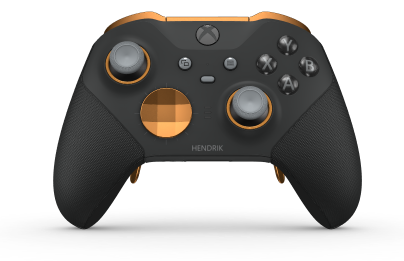 Xbox Elite Wireless Controller Series 2 – Core - Body: Carbon Black + Rubberised Grips, D-pad: Facet, Soft Orange (Metal), Back: Carbon Black + Rubberised Grips