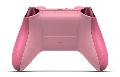 Controller with Deep Pink body, Retro Pink (Metallic) D-pad, and Retro Pink thumbsticks - back view