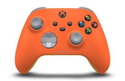 Xbox Wireless Controller - Hoofdtekst: Zest-oranje, D-Pads: Asgrijs, Duimsticks: Asgrijs