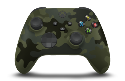 Xbox Wireless Controller - Corpo: Camuflagem de floresta, Botões Direcionais: Preto Carbono, Manípulos Analógicos: Preto Carbono