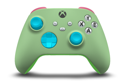 Xbox Wireless Controller - Hoofdtekst: Zachtgroen, D-Pads: Libelleblauw, Duimsticks: Libelleblauw