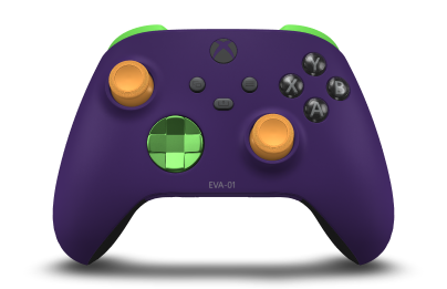 Xbox 無線控制器 - Body: Astral Purple, D-Pads: Velocity Green (Metallic), Thumbsticks: Soft Orange