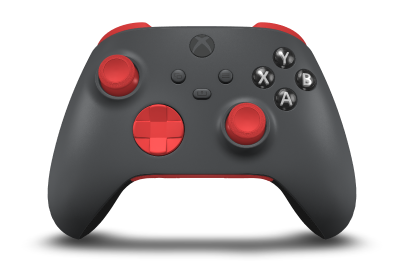 Xbox Wireless Controller - Corpo: Storm Grey, Botões Direcionais: Vermelho Forte, Manípulos Analógicos: Vermelho Forte