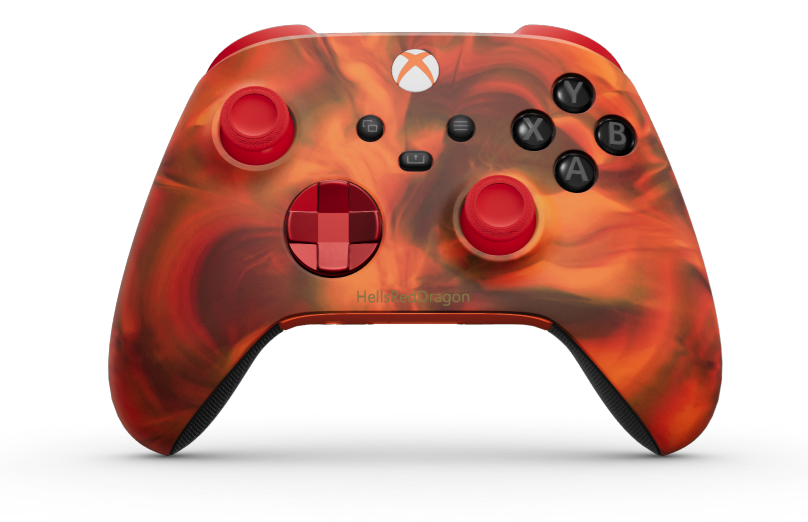 Xbox Wireless Controller - Body: Fire Vapor, D-Pads: Pulse Red (Metallic), Thumbsticks: Pulse Red