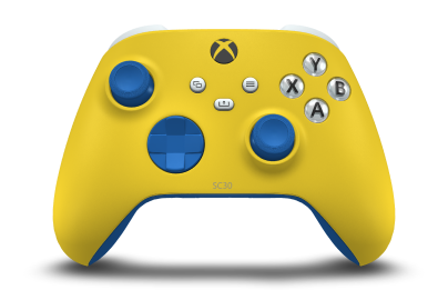 Manette sans fil Xbox - Corps: Lightning Yellow, BMD: Shock Blue, Joysticks: Shock Blue