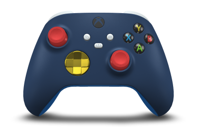 Xbox Wireless Controller - Body: Midnight Blue, D-Pads: Lightning Yellow (Metallic), Thumbsticks: Pulse Red