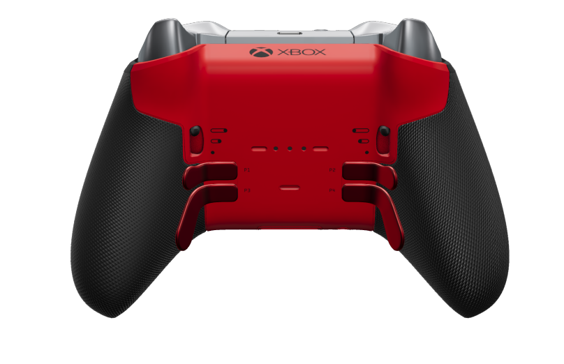 Xbox Elite Wireless Controller Series 2 – Core - Vorderseite: Robot White + gummierte Griffe, D-Pad: Facettiert, Pulse Red (Metall), Rückseite: Pulse Red + gummierte Griffe