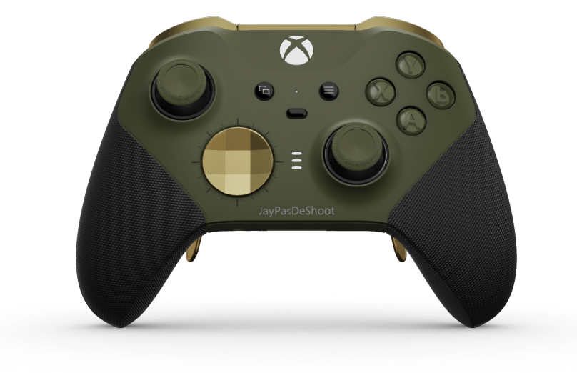 Xbox Elite Wireless Controller Series 2 - Core - Behuizing voorzijde: Nachtelijk groen + rubberen handvatten, D-pad: Gefacetteerd, heldengoud (metaal), Behuizing achterzijde: Nachtelijk groen + rubberen handvatten